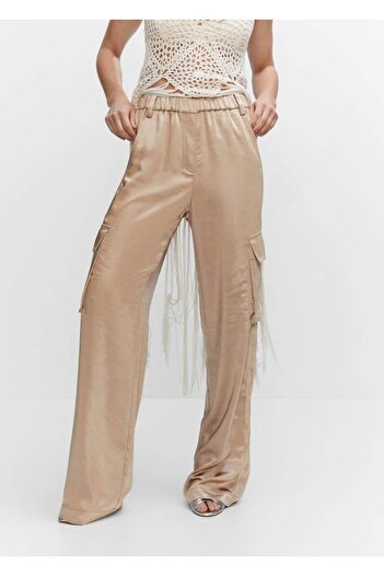 MANGO Woman Satin Cargo Pants