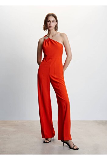 MANGO Woman Asymmetrical Jumpsuit with Metal Detail