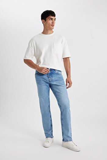 DeFacto Wiser Wash Sergio Regular Fit Normal Mold Normal Waist Pipe Leg Jean Trousers