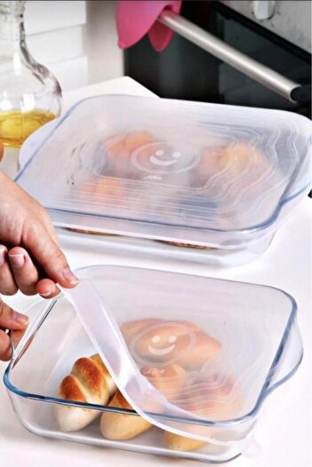 Digithome 2-Piece Silicone Square Pyrex Cover Protecting Freshness Stretch Cover - H/4 C1-1-289