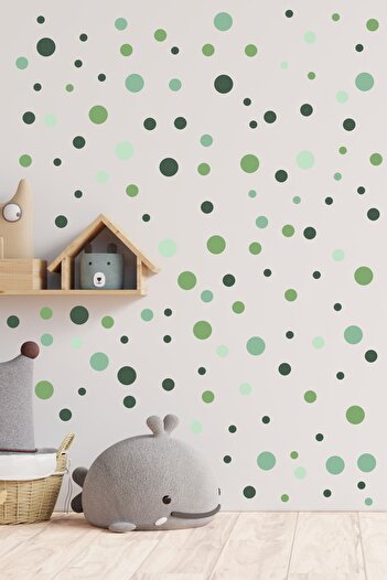 ENGINPRINT Green Tone Large and Small Round Shape Wall Sticker 99 Pieces Green.