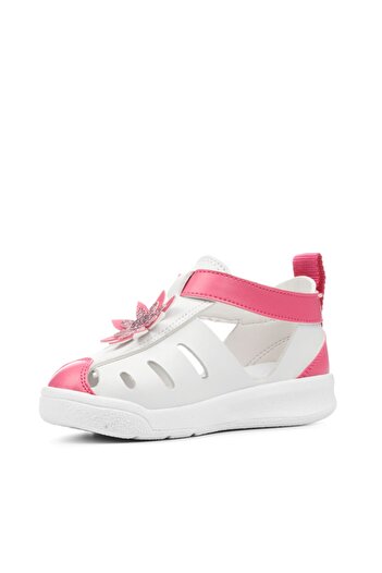 Nstil Pink and White Unisex Children's Baby Sandals - Adjustable, Velcro Non-Slip Sole, Model 195