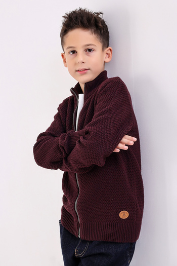 Matte MONACO BOY Claret Red Knitwear Cardigan