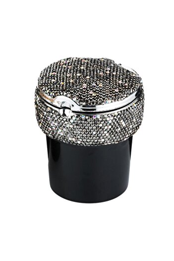 ANGELO Led Lighted Vehicle Car Ashtray Glittered Stone Coated Smoked