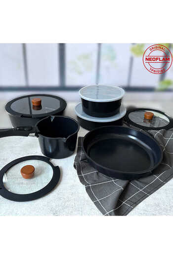 NEOFLAM Midas Black 11 Piece Pot and Pan Set VDN11