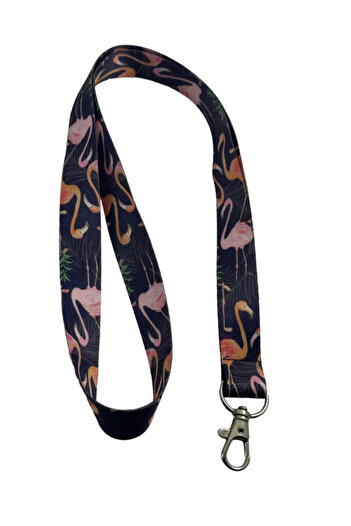 Damla Patterned Neck Strap with 1 Transparent Card Holder Gift
