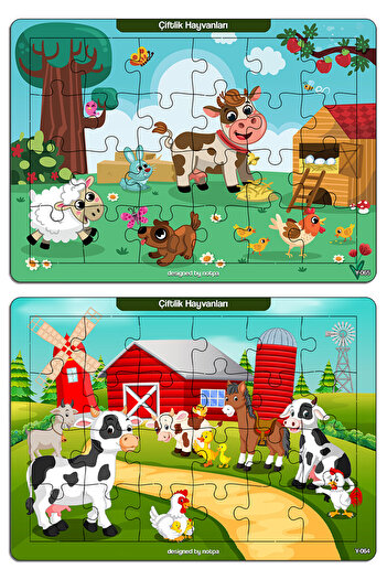 kutuTR Notpa Çocuklar Için Eğitici Ve Öğretici Ahşap 24 Parça Renkli Puzzle Sevimli Hayvanlar 4lü Set 16