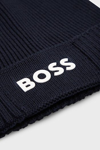 BOSS Logolu Pamuk ve Yün Karışımlı Bere Erkek BERE 50499423 402