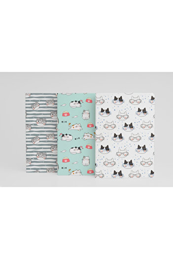 heybem 3-Piece Notebook Sets -A5 - Ruled - 13x21 Cm - 64 Pages
