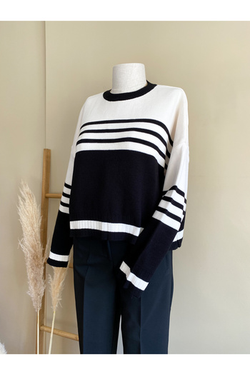 Moda Zeyn Смугастий жіночий трикотажний светр