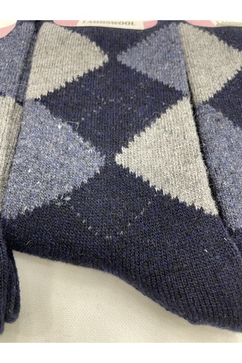 Gama Çorap 3 Pieces Genuine Lamb Wool Plaid Thick Winter Women's Socks