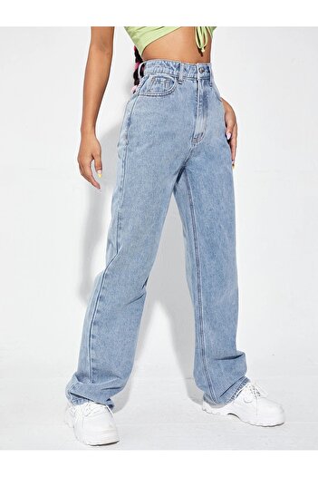 DRC trend Snow Wash Blue Lycra Super Extra ψηλόμεσο παντελόνι Wideleg Palazzo Loose Jean