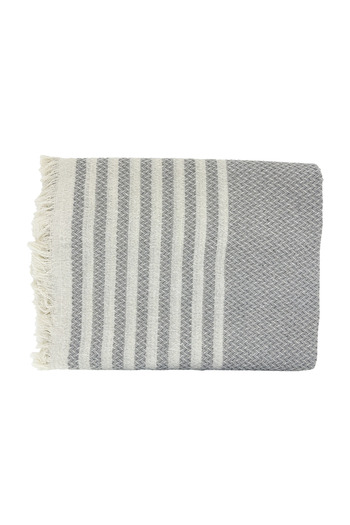 INTER Z Knitted Patterned Fringed Single Duvet Cover 170x220 Cm