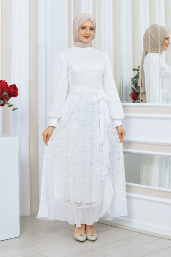 Matik Abiyem Lycra Guipure csipke Chiffon Design Hidzsáb ruha estélyi ruha