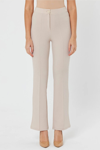 HAKKE Women's High Waist Gathered Flared Leg Palazzo Pants