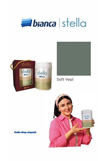 Bianca Stella Su Bazlı Saf Akrilik Boya 500ml - Soft Yeşil