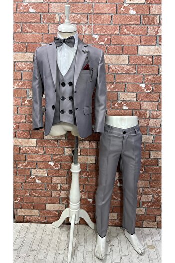HAYTA Suit Vest Shirt Set 9/12months-14years Gray