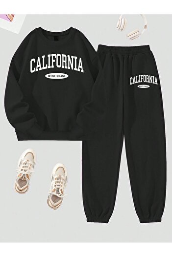 Boi Σετ φόρμας California WC Combination Bottom Top - Μαύρο εμπριμέ λαιμόκοψη με λάστιχο