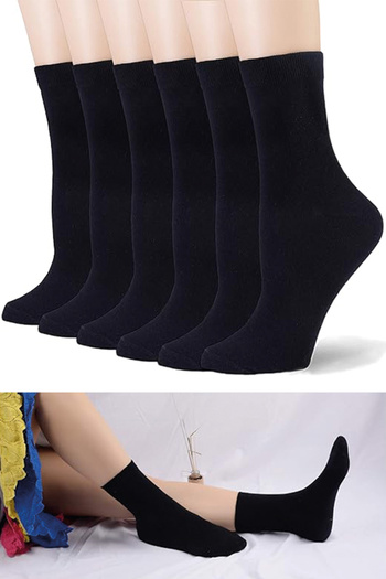MEM SOCKS Комплект от 6 класически чорапи без шарки за жени