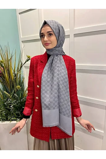 Aker Elegance Monogram Shawl1090100 Gray