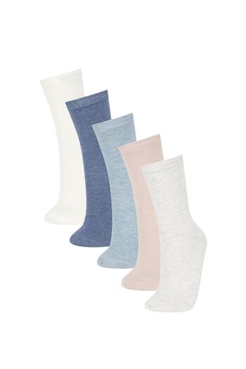 DeFacto 5-Piece Cotton Women's Long Socks Set - B8439axns