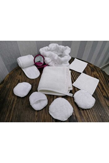 MEŞELİ TEKSTİL Sports Yoga Fitness Spa Skin Care Towel Hair Headband And Makeup Set 9 Pieces