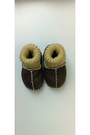 Papulin Unisex Organic %100 Deri bebek Pandufu, Bebek ayakkabısı, Bebek Botu, İlkadım Ayakkabısı