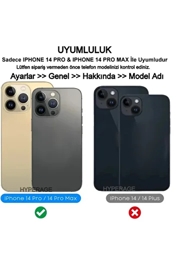 HyperAge iPhone 14 Pro Max & 14 Pro Compatible Aluminum Alloy 9h Tempered Camera Protector Silver [Set of 3]