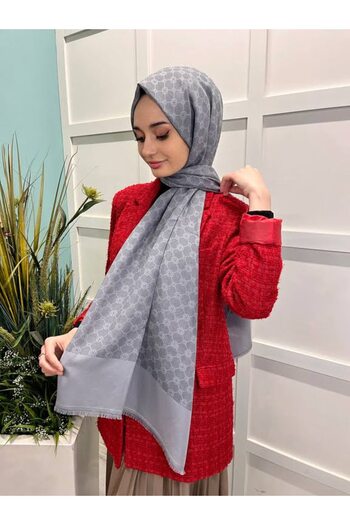 Aker Elegance Monogram Shawl1090100 Gray