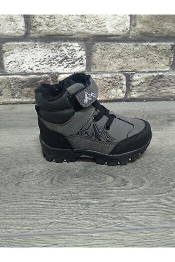 Bukond Comfortable Fur Inside Orthopedic Sole Outdoor Sports Velcro Zipper Children's Boots