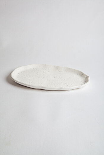 Bihter Soydar Oval Curved Decorative Plate Granite Effect