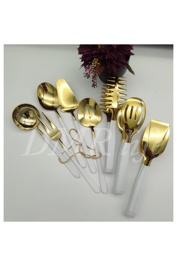 Demir Çeyiz DMR life White Gold 8 Piece Table Sauce Set