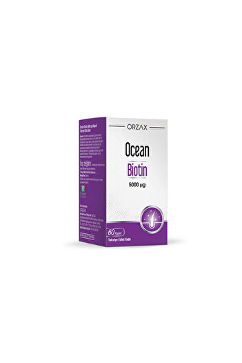 Ocean 5000ug Biotin - 60 Capsules Food Supplement