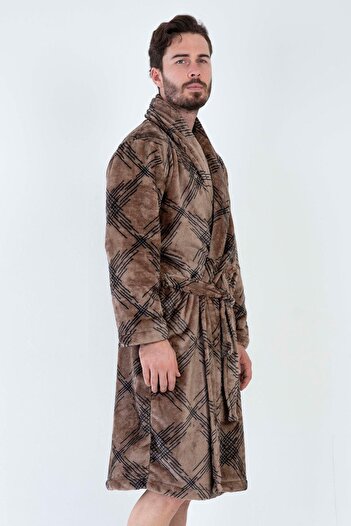 VİENETTA Ανδρική ρόμπα Welsoft Brown - Γιακάς σάλι, 3C0T4N0O74