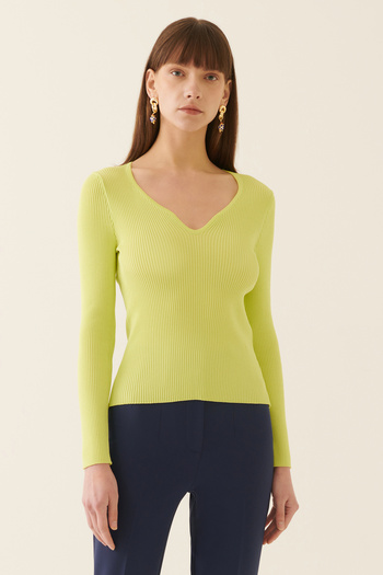 Perspective İllas Lime Color Women's Knitwear Blouse