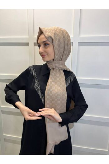 Aker Elegance Monogram Shawl1090100 Dark Beige