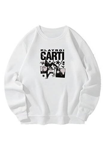 MAGORS Λευκό φούτερ Unisex με σχέδιο Playboi Carti