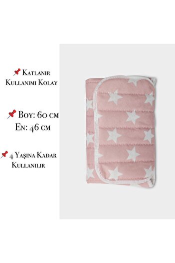 MorBebe Pratik Alt Değiştirme Matı Minderi Alt Değiştirme Pedi Bakım Örtüsü(Pembe)
