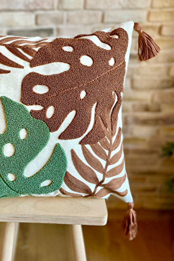 SWITA Single Decorative Special Design Punch Embroidered Throw Pillow Cover