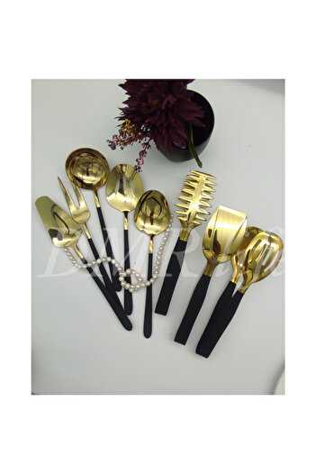 Demir Çeyiz DMR life Black Gold 8 Piece Table Sauce Set