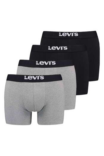 Levi's ECOM Organic Herren Boxershorts – 4er-Pack, solide Basic-Unterhose