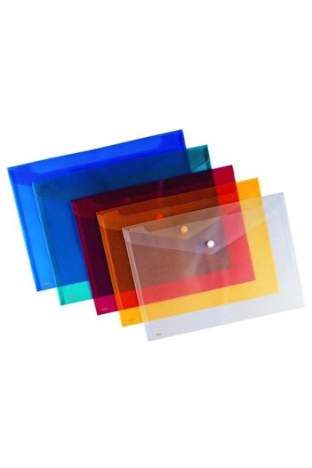 Noki Snap File Document Envelope Mixed Color A5 Small Size 3101 (Pack of 12)