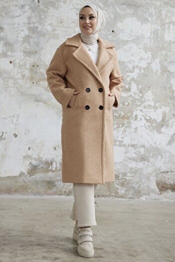 InStyle Λούτρινο παλτό Malian Buttoned - Camel