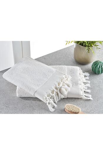 Marie Claire Terra Off-White 2-Piece Towel Set - Leg Tie