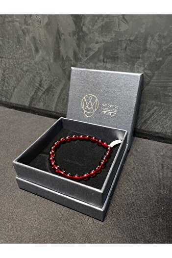 Amber by Mazukna Flexible and Free Cut Red Drop Bracelet - Youth and Adult, Certified