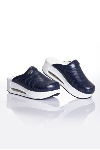 BLUMSABOTERLİK Navy Blue Color Full Orthopedic and Anatomical Comfortable Women's Sabo Air Max Slippers