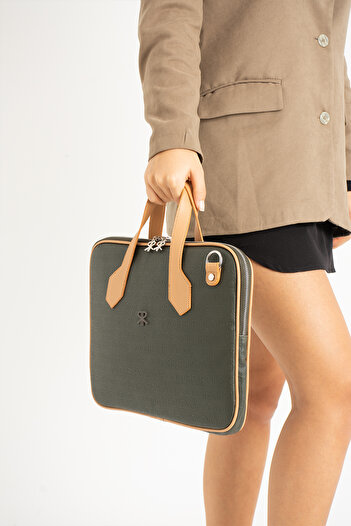 ImPolo Joyce HakiЗеленийTbaGofraj Друк Unisex Нетбук і сумка для документів розміром 28x37