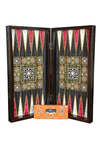 Comprox Ahşap Pullu Tavla, Masif Sedef Tavla Ahşap Pullu Sedef Tavla 50*50 Cm Büyük Boy