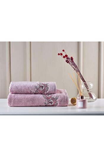 Marie Claire Set of 2 Towels for Micro Fiorella Dried Rose