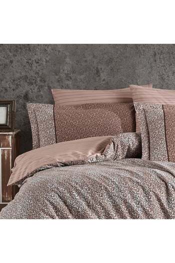 Hobby home collection DOUBLE PERSON SILVANA COFFEE POPLIN Duvet Cover SET